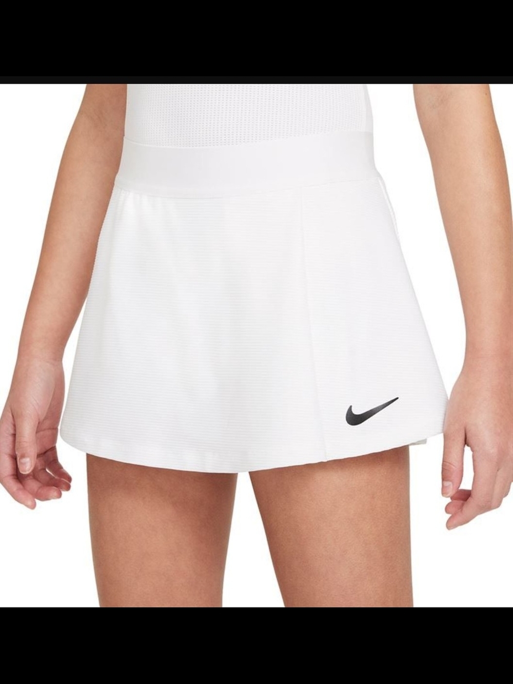 Nike White Tennis Skort with Black Swoosh